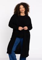 Yoek Cardigan lang Wolmix | Zwart | Maat 54/56