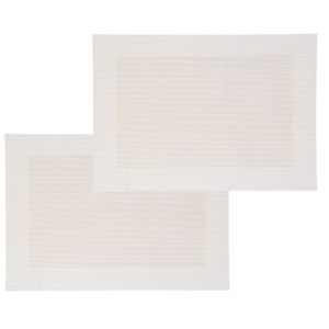 Set van 6x stuks placemats wit/ivoor texaline 50 x 35 cm