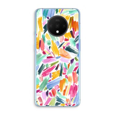 Watercolor Brushstrokes: OnePlus 7T Transparant Hoesje