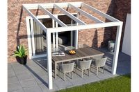 Greenline veranda 500x250 cm - 2 staanders - polycarbonaat dak - thumbnail