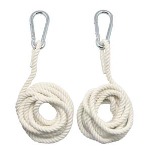 Hangmat touwen - 3 meter - 2x stuks - reserve touw/verlenging - met karabijnhaak