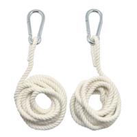 Hangmat touwen - 3 meter - 2x stuks - reserve touw/verlenging - met karabijnhaak