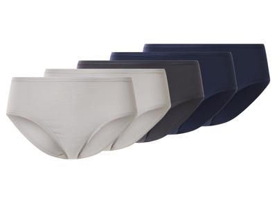 esmara Set van 5 dames hipsters (marineblauw/donkergrijs/grijs, S (36-38))