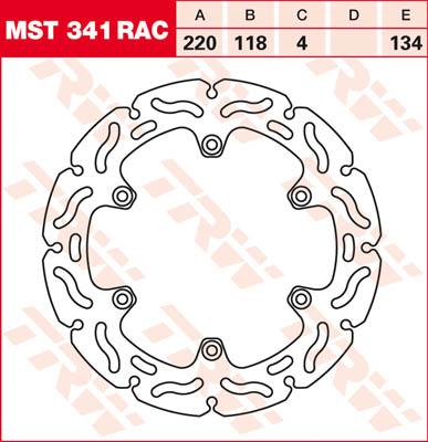 TRW Remschijf, remschijven voor de moto, MST341RAC