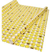 Cadeaupapier - met smile emoticons - 150 x 70 cm - inpakpapier - rol kadopapier - emoji - smileys