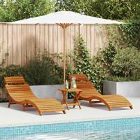 Ligbed 2-persoon 3 pcs Bruin 40 x 40 x 40cm Massief acaciahout