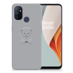 OnePlus Nord N100 Telefoonhoesje met Naam Grijs Baby Olifant