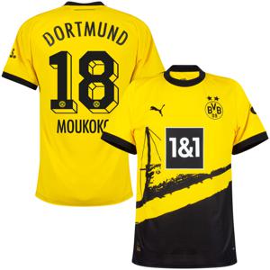 Borussia Dortmund Shirt Thuis 2023-2024 + Moukoko 18