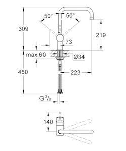 Grohe Minta keukenkraan met U-uitloop Supersteel