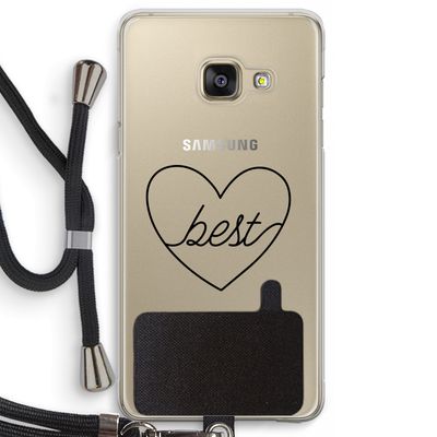 Best heart black: Samsung Galaxy A3 (2016) Transparant Hoesje met koord