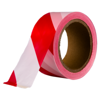 HPX Afzetlint | LDPE | 50mm | wit/rood | 36 rol