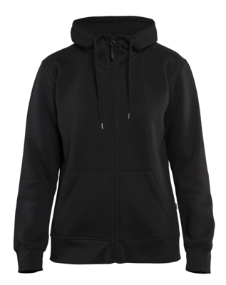 Blåkläder Dames hoodie met rits 33951048 | Zwart | Maat M - 7330509542927