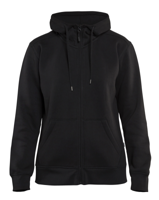 Blåkläder Dames hoodie met rits 33951048 | Zwart | Maat M - 7330509542927