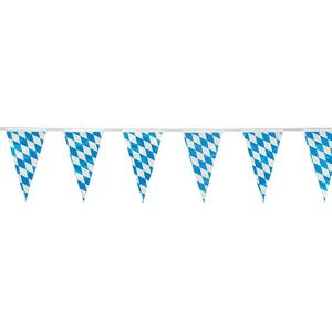 Beieren Oktoberfest vlaggenlijn - blauw/wit - 10 meter - kunststof - vlaggetjes versieringen