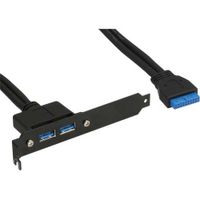 InLine 33390C USB A Zwart kabeladapter/verloopstukje - thumbnail