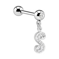 Jeweled Barbell with Charm Chirurgisch staal 316L / Belegde messing Barbells