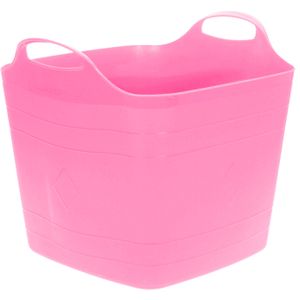 Flexibele emmer - roze - 15 liter - kunststof - vierkant - 30 x 29 cm