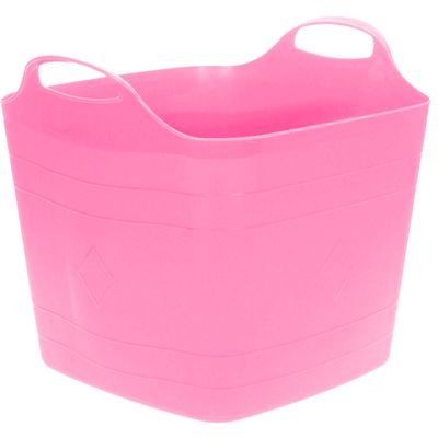 Flexibele emmer - roze - 15 liter - kunststof - vierkant - 30 x 29 cm