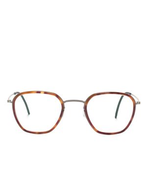 Lindberg lunettes de vue rondes à effet écailles de tortue - Gris