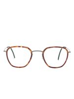 Lindberg lunettes de vue rondes à effet écailles de tortue - Gris