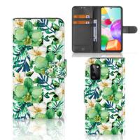 Samsung Galaxy A41 Hoesje Orchidee Groen