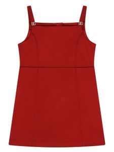 Dolce & Gabbana Kids logo-plaque A-line sleeveless dress - Rouge