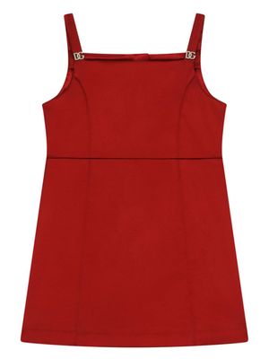 Dolce & Gabbana Kids robe sans manches à plaque logo - Rouge