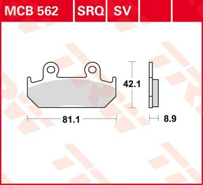 TRW Remblokken, en remschoenen voor de moto, MCB562SV Sinter street