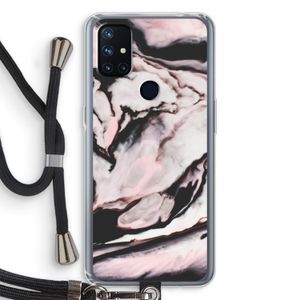 Roze stroom: OnePlus Nord N10 5G Transparant Hoesje met koord