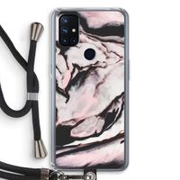 Roze stroom: OnePlus Nord N10 5G Transparant Hoesje met koord