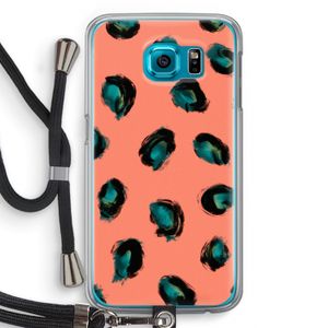 Pink Cheetah: Samsung Galaxy S6 Transparant Hoesje met koord