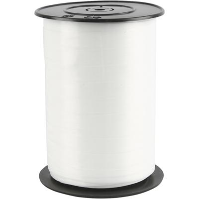 Creativ Company Cadeaulint, b: 10 mm, glossy, wit, 250 m/ 1 rol