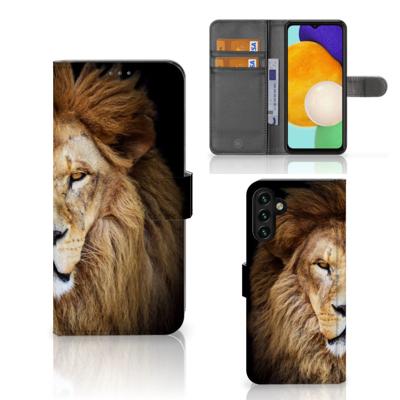 Samsung Galaxy A04s | Samsung Galaxy A13 5G | Telefoonhoesje | Met pasjeshouder | Leeuw