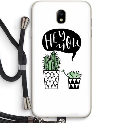Hey you cactus: Samsung Galaxy J7 (2017) Transparant Hoesje met koord