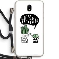 Hey you cactus: Samsung Galaxy J7 (2017) Transparant Hoesje met koord