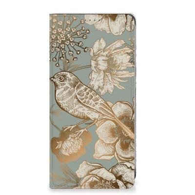 Smart Cover voor Samsung Galaxy S24FE Vintage Bird Flowers