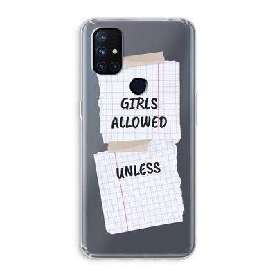 No Girls Allowed Unless: OnePlus Nord N10 5G Transparant Hoesje