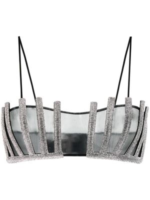Nuè haut Lotus à ornements strassés - Noir