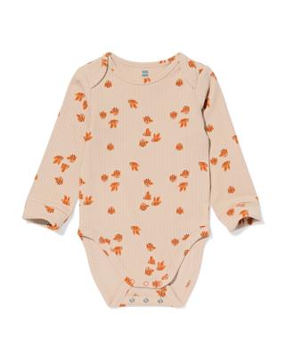 HEMA Meegroeiromper LENZING™ ECOVERO™-(viscose) rib uiltjes bruin bruin (bruin)