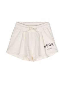 MSGM Kids short en coton à logo imprimé - Tons neutres