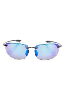 Maui Jim lunettes de soleil Ho'okipa miroitées à monture ovale - Gris