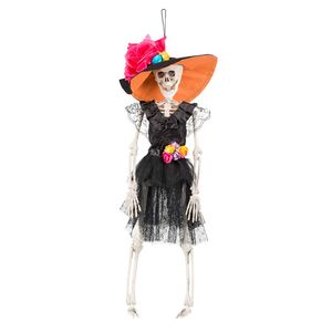 Hangende horror decoratie skelet 40 cm Spaanse dame - Halloween poppen