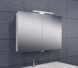 Spiegelkast Wiesbaden met Led Verlichting 90x60 Aluminium