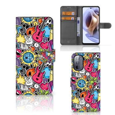 Motorola Moto G31 | G41 | Wallet Case | met Pasjes | Punk Rock