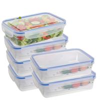 Vershoudbakje - 6x - 1400 ml - transparant - kunststof - 23 x 16 x 6,5 cm - Luchtdicht afgesloten