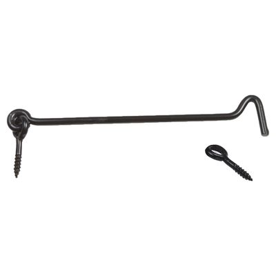 AMIG windhaak / windhaken - staal - zwart - L25 cm - D6 mm - met schroefoog AMIG windhaak / windhaken - staal - zwart - L25 cm - D6 mm - met schroefoog