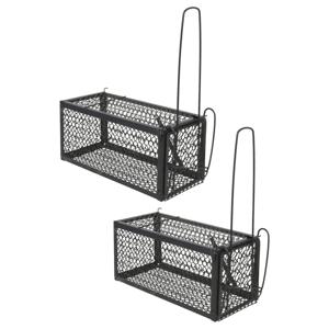 Alma Garden Diervriendelijke muizenval/rattenval - 2x stuks - zwart - metaal - 28 x 11 cm