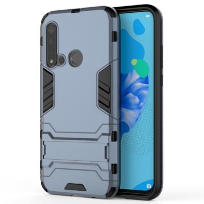 Schokbestendige PC + TPU Case voor Huawei P20lite 2019/Nova5i met houder (marineblauw)
