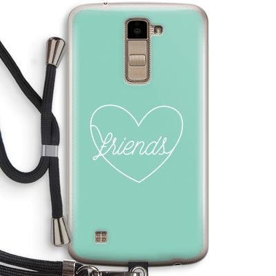 Friends heart pastel: LG K10 (2016) Transparant Hoesje met koord