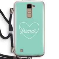 Friends heart pastel: LG K10 (2016) Transparant Hoesje met koord